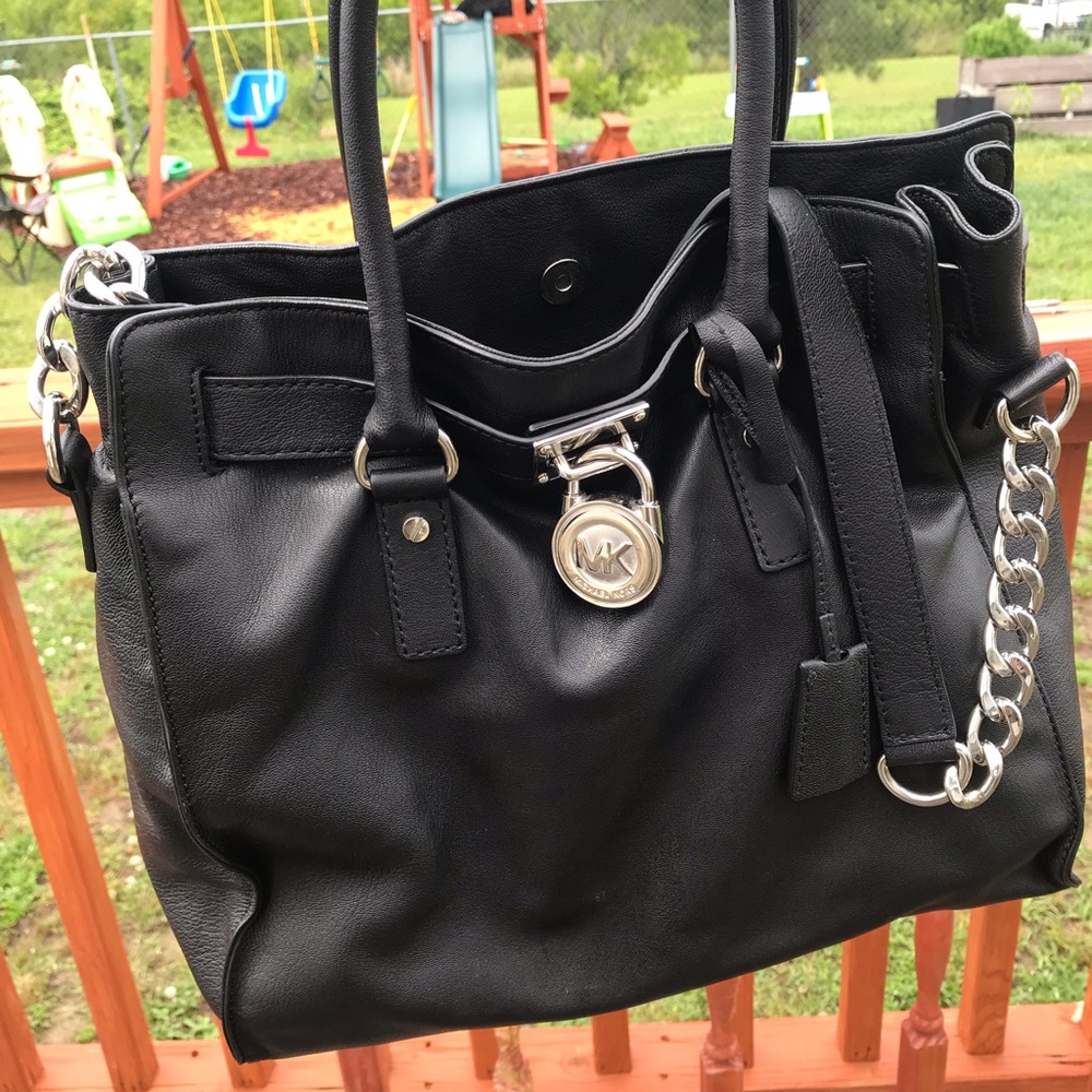 Michael Kors Hamilton Black Silver Hardware